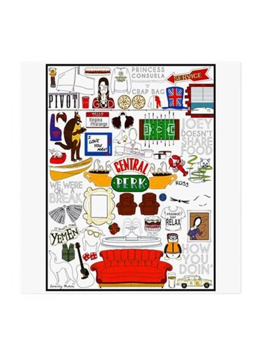 Friends MDF Wall Art Multicolour 30x30centimeter