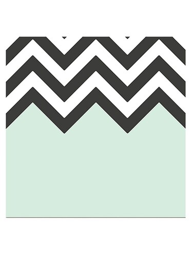 Geometric Pattern Wall Art Green/Black/White 30x30cm
