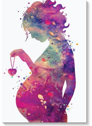 Pregnant Wall Art Multicolour 40x60cm