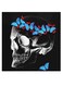 Skull Themed Wall Art Black/Grey/Blue 30x30cm