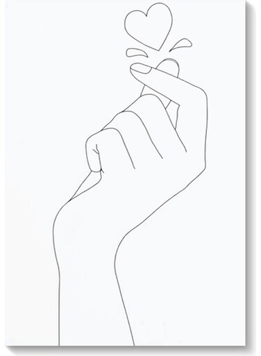 Hand Love Heart Wall Art Multicolour 40x60cm