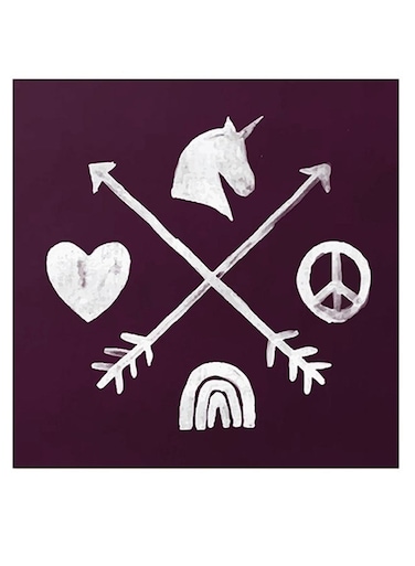 Sugar And Spice Compass Themed Printed MDF Wall Art Purple/White 30x30cm