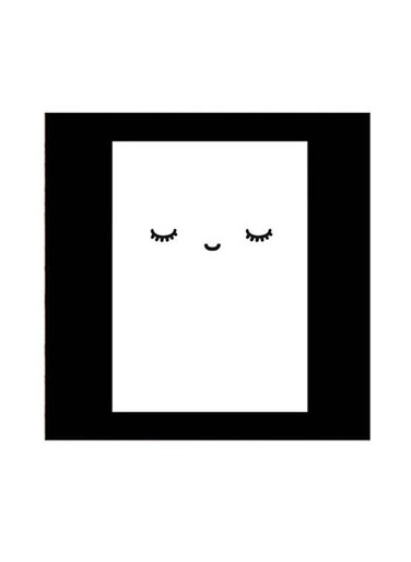 Cartoon Themed Wall Art White/Black 30x30cm