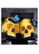 Skull Themed Wall Art Gold/Blue/Black