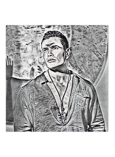 Amr Diab MDF Wall Art Grey/Black