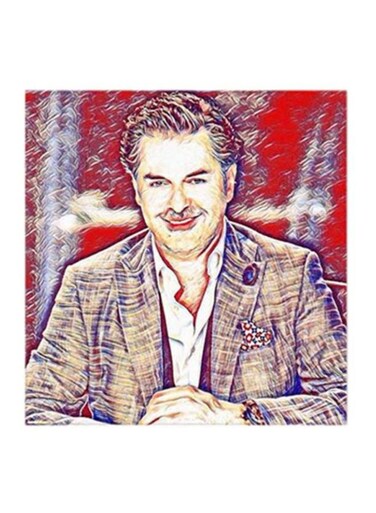 Ragheb Alama Wall Art Red/Yellow/Blue 30x30cm