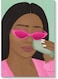 Wiping Tears Printed Wall Art Brown/Pink/Green 40x60cm