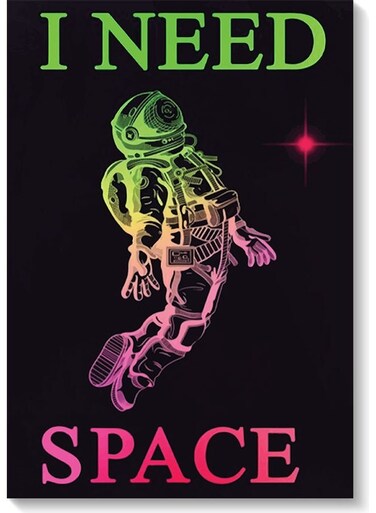 I Need Space Themed Wall Art Multicolour 40x60cm