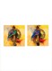 2-Pieces Calligraphy Word Mdf Wall Art Multicolour 30x30centimeter