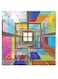 Colourful Themed Wall Art Blue/Pink/Yellow 30x30cm