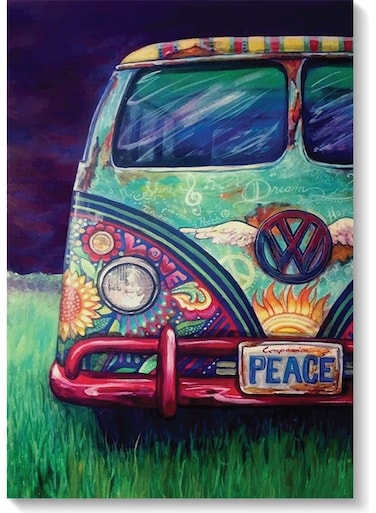 Volkswagen Bus Wall Art Multicolour 40x60cm