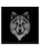 Fox Themed Printed MDF Wall Art Black/White 30x30cm