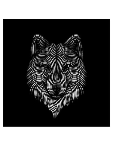 Fox Themed Printed MDF Wall Art Black/White 30x30cm