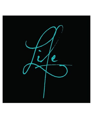 Life Printed Wall Art Black/Blue 30x30cm