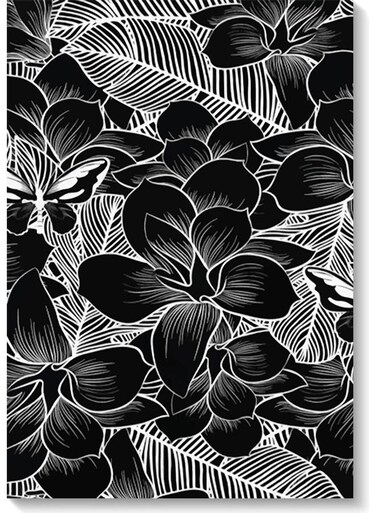 Flowers Black And White Wall Art Multicolour 40x60cm