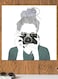 Girl With Camera Printed Wall Art White/Green/Black 30x30cm