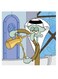 Squidward Tentacles Themed Decorative Wall Art Blue/Brown/White 30x30cm