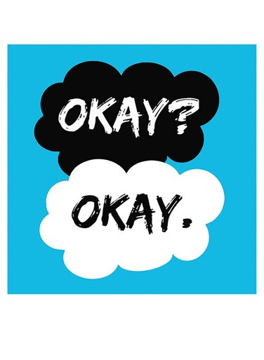 Okay Themed Wall Art Blue/Black/White 30x30cm