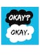 Okay Themed Wall Art Blue/Black/White 30x30cm