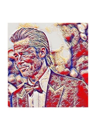 Brad Pitt MDF Wall Art Multicolour 30x30cm