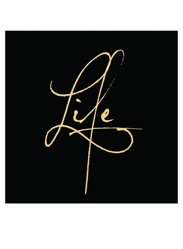 Life Printed Wall Art Black/Yellow 30x30cm