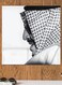 King Salman Bin Abdul Aziz Printed Wall Art Grey/White/Black 30x30cm