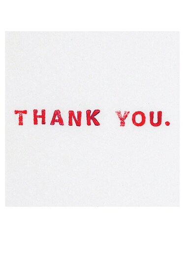 Thank You Themed Wall Art Grey/Red 30x30cm