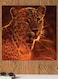 Leopard Themed Wall Art Orange/Black/Yellow 30x30cm