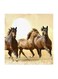 Brown Horses MDF Wall Art Multicolour 30x30cm