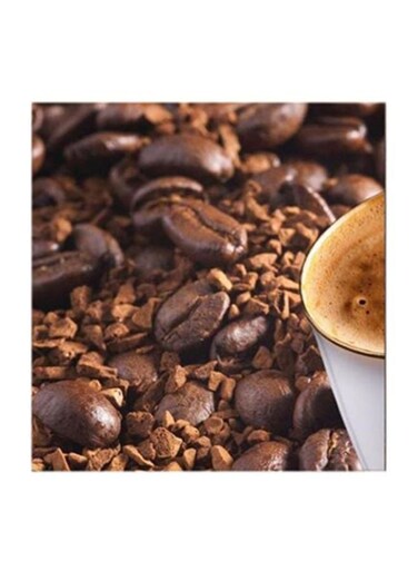 Coffee MDF Wall Art Multicolour 30x30cm