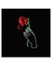 Flower Themed Wall Art Black/Green/Red 30x30cm