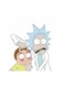 Rick And Morty Themed Wall Art White/Blue/Yellow 30x30cm