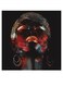 African Beauty Themed Wall Art Black/Gold/Red 30x30cm