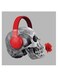 Skull And Headphone Themed Wall Art Grey/Red/Black 30x30cm
