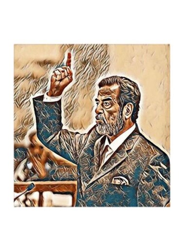 Saddam Hussein MDF Wall Art Multicolour 30x30centimeter