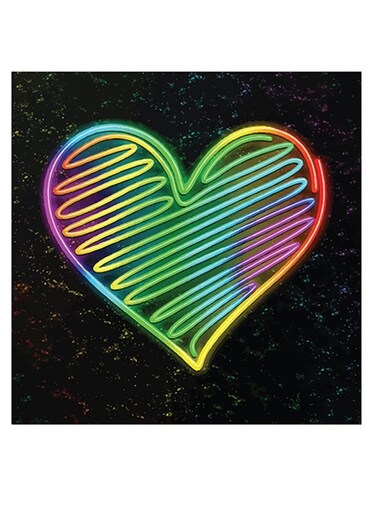Love&rsquo;s Heart Themed Wall Art Black/Yellow/Red 30x30cm