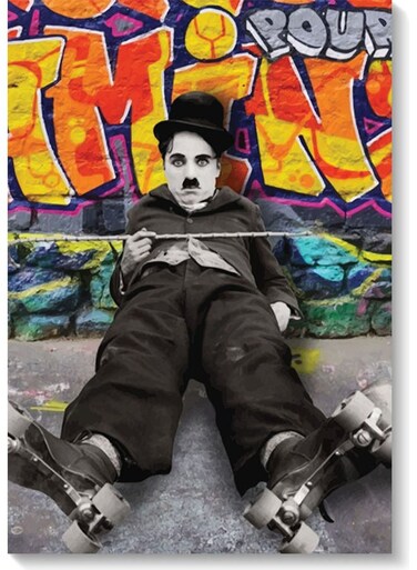 Charles Chaplin Wall Art Painting Multicolour 40x60cm