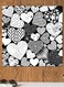Hearts Themed Wall Art White/Black/Grey 30x30cm