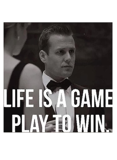 Life Is A Game Printed Wall Art Grey/Black/White 30x30cm