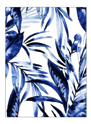 Printed Decorative Wall Art Plate White/Blue 20cm