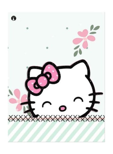 Hello Kitty Printed Decorative Wall Art Plate White/Pink/Green 15x20cm
