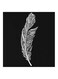 Feather MDF Wall Art Black/White 30x0.5x30cm