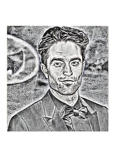 Robert Pattinson MDF Wall Art Painting Black/White 30 x 5 x 30cm
