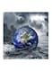 Earth Themed MDF Wall Art Grey/White/Blue 30x0.5x30cm