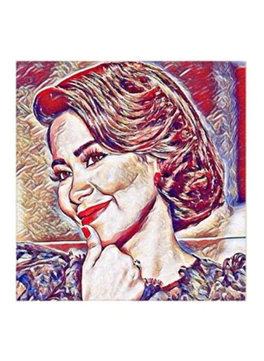 Sherine MDF Wall Art Painting Red/Blue 30 x 5 x 30cm