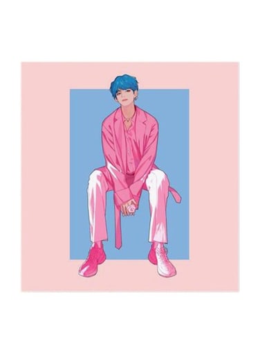 BTS Boy Band MDF Wall Art Multicolour 30x30centimeter