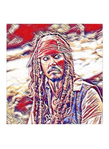Johnny Depp MDF Wall Art Painting Multicolour 30x30cm