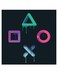 PlayStation Themed Wall Art Black/Green/Purple 30x30cm