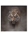 Tiger Themed Wall Art Yellow/Black/Grey 30x30cm