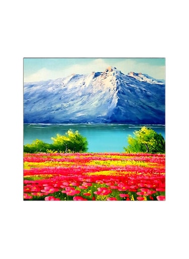 Mountains MDF Wall Art Multicolour 30x30cm